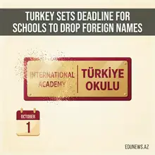 Turkey Gives Private Schools Until October 1 to Drop Foreign Names