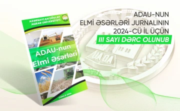 “ADAU-nun Elmi Əsərləri” jurnalının 2024-cü il üçün III sayı dərc olunub