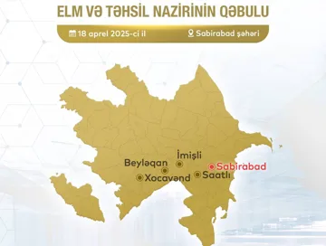 Elm və təhsil naziri Sabirabadda vətəndaşları qəbul edəcək