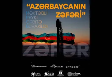 Ölkəmizdə məktəblilərin ilk dəfə hazırladıqları “Azərbaycanın Zəfəri” peyki orbitə buraxılıb