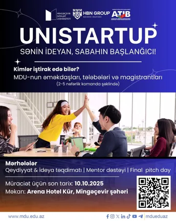 Mingəçevir Dövlət Universitetində "UniStartup" Müsabiqəsinə qeydiyyat başladı